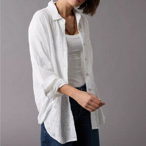 AE Go Big Oversized Eyelet Embroidered Shirt